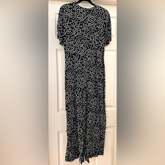 Jamie Brooke Vintage Black Floral Wide Leg Jumpsuit black white sz Medium - Picture 5 of 6